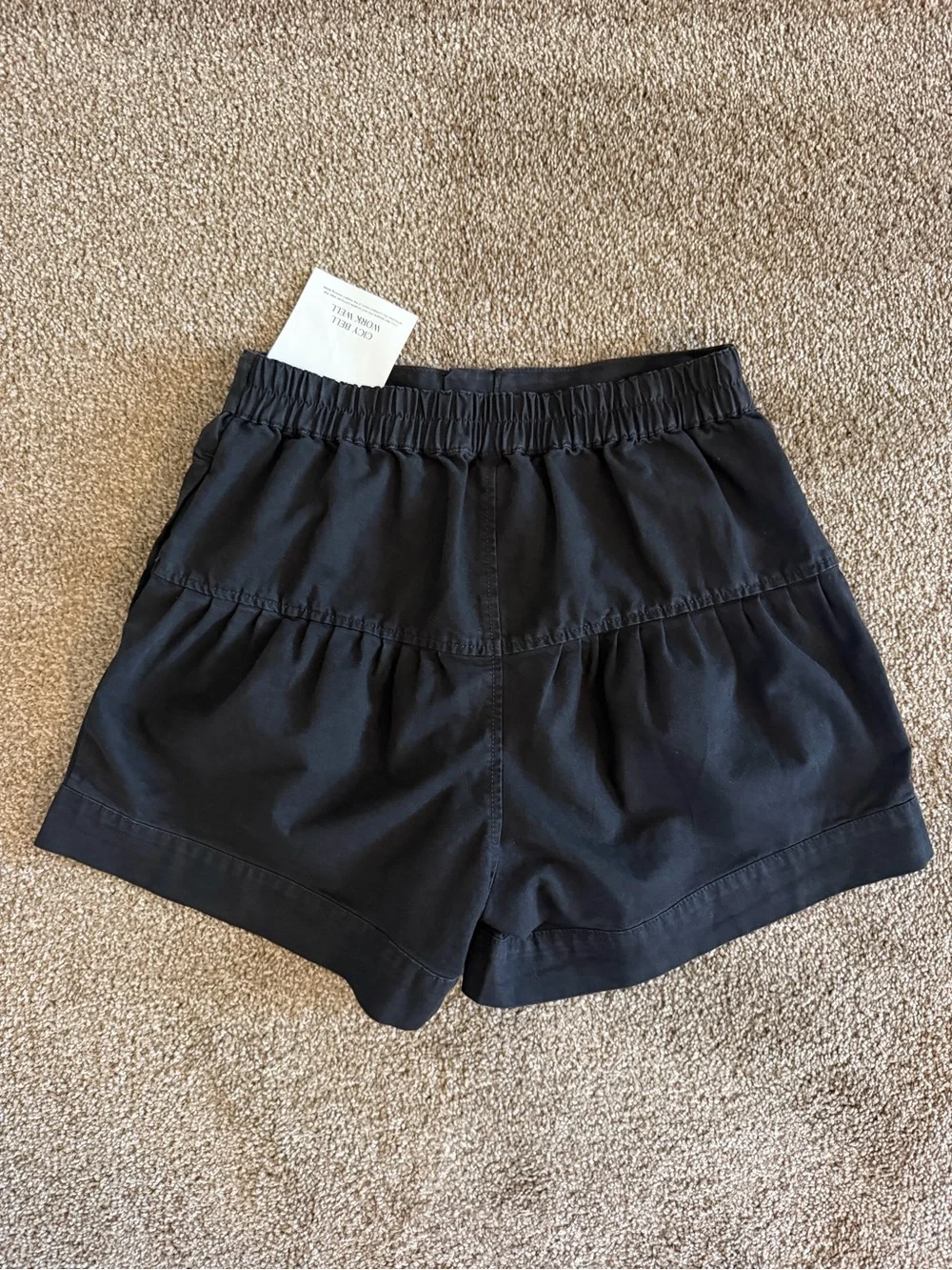 Cicy Bell High-Waist Black Button-Front Women's Shorts